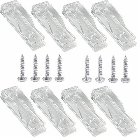 Ensemble de 8 crochets plats pour rideaux, crochets de positionnement et de fixation pour stores vénitiens, accessoires inclus
