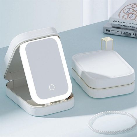 Une seule couleur : blanc  Matériaux : cuir PU + verre + miroir LED tricolore réglable en PS, trois couleurs disponibles.