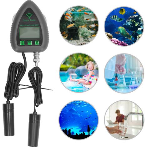 Intelligenter 5-in-1-Wasserqualitätsmonitor mit WLAN-Verbindung (pH-Wert/TDS/Salz/Dichte und Temperatur, europäischer Standard 230-240 V) (1/5)