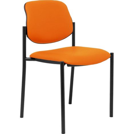 Sedia fissa Villalgordo similpiel telaio arancione nero