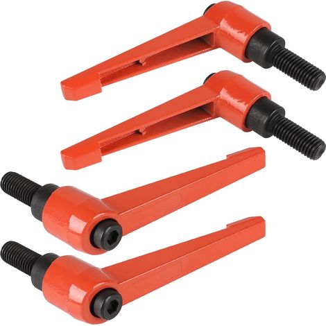 4 Pièces - Poignée De Serrage - Vis M10 - Réglable 25mm - Acier Orange - Pour Fixation Mécanique (1/5)