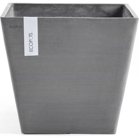 VASO QUADRATO ROTTERDAM GRIGIO 40X40XH36CM (1/5)