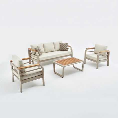 Gartensofa-Set aus Aluminium mit Sesseln und Tisch von Assento (1/5)