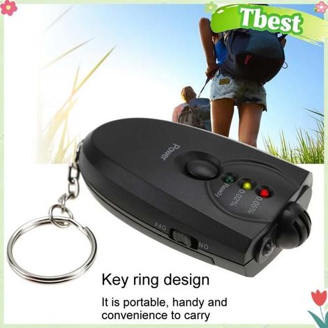 Tbest testeur d'alcool Testeur d'haleine d'alcool LED porte-clés Portable avec fonction torche noir parapharmacie accessoire (1/5)