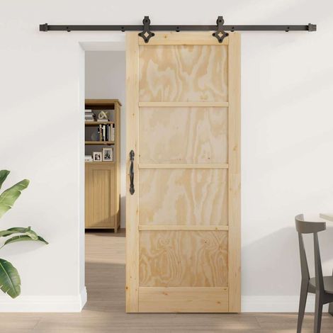 Puerta Corredera Manual Natural y negro 83 x 202 cm vidaXL (1/5)