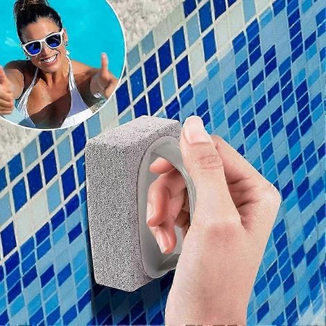 Bloc de pierre ponce portatif pour piscine, nettoyant pour carrelage et béton, multi-usages et portable (1/4)