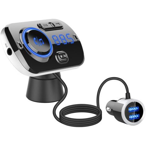 Wireless Bluetooth MP3 player with ambient lighting, voice assistant and fast charging function for the car