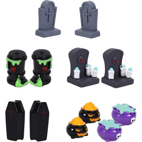 Lot de 12 figurines miniatures d'Halloween en résine, décoration d'intérieur, accessoires de paysage créatifs, figurines mignonnes, y compris une (1/5)