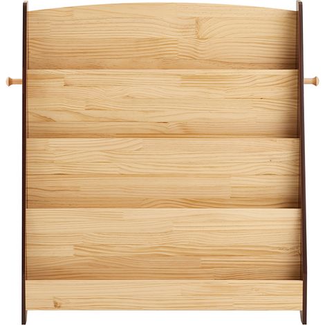 SoBuy Libreria Montessoriana per Bambini Scaffale Portagiochi Libreria da Terra Portariviste con 4 scomparti e 2 ganci Porta Giochi Bambini Contenitori Naturale 91x30x89 cm KMB32-N (1/5)