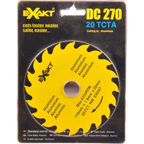 Original Ersatzsägeblatt Sägeblatt Handkreissäge Exakt DC270 Kreissäge Holz Alu - 20 TCTA für Aluminium