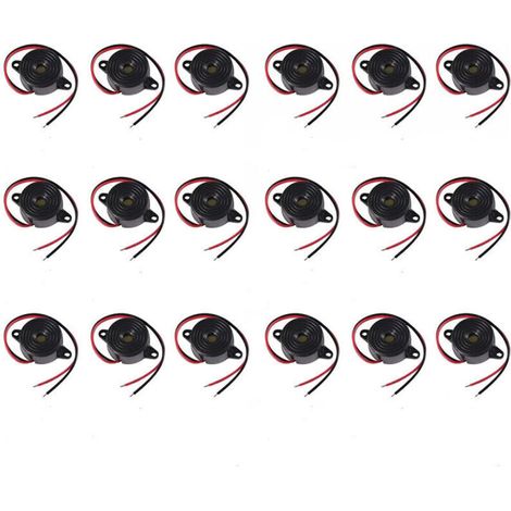Active electronic buzzer 85 dB – Pack of 18 pieces, DC voltage 3 to 24 V, compatible with Arduino and alarm systems