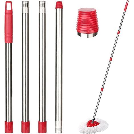 Adjustable Stainless Steel Broom Handle 81-147cm Compatible with Mop Head RinseClean System Home (1/5)