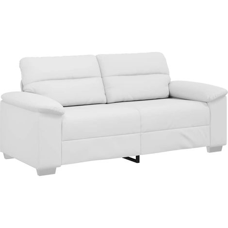 vidaXL Sofá de 2 plazas blanco, 180x81x84 cm, piel sintética (1/2)