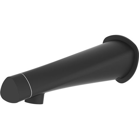 Grifo de lavabo empotrado de pared, cuerpo de latón, diseño moderno minimalista, color negro (1/5)