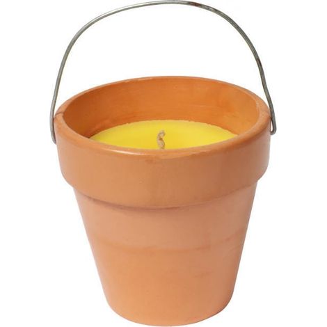 Candela antizanzare in secchiello di ceramica - Decorazione e protezione per terrazza e balcone (1/2)