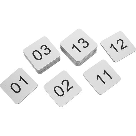 Lot de 20 Étiquettes Numérotées Carrées Autocollantes en Acrylique 5 Cm, Autocollants pour Panneaux de Numéros de Porte, Usage Bureau, École et Maison, Chiffres Adhésifs