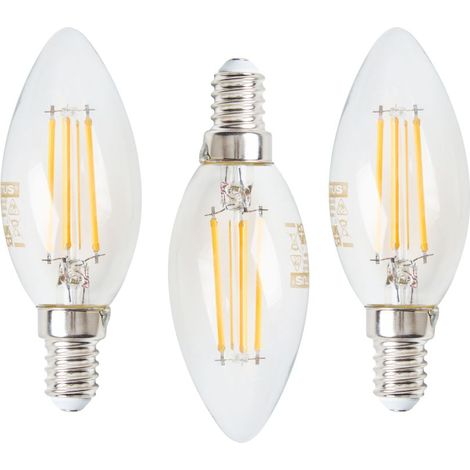 Litecraft Light Bulb 4.5W E14 Small Edison Screw Warm White LED in Clear - 3 Pack (1/2)
