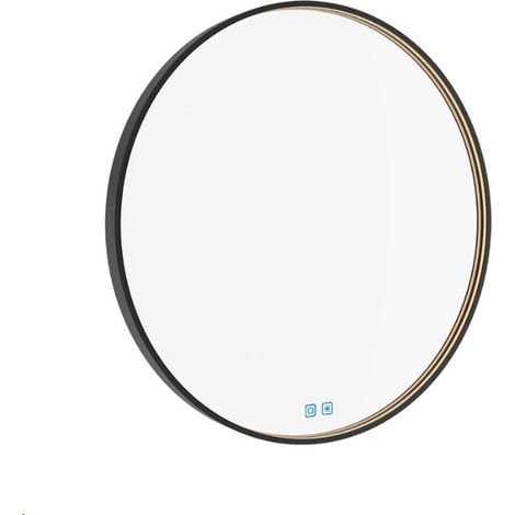 Nimco Specchi - Specchio con illuminazione LED, diametro 60 cm, sensore tattile, nero opaco ZPC 31000RVX-90