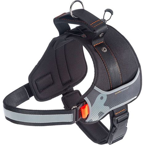 Ferplast HERCULES P Harnais technique pour chiens avec poignée et bords réfléchissants. Différentes couleurs et tailles.. Variante - Misure: A: 65-75 cm B: 90-110 cm 40 mm - Noir