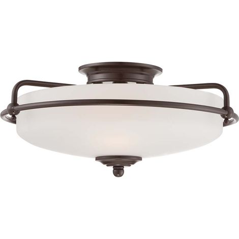 Deckenleuchte Wohnzimmerlampe Lampe Stahl Glas Esszimmerlampe Bronze D 42,2 cm
