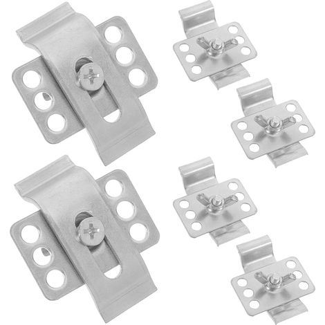 Lot de 6 Clips de Fixation en Métal pour Évier Encastré sous Plan, Supports Robustes pour Lavabo en Céramique, Installation Facile, (1/5)