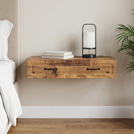 Table d’appoint murale avec tiroir Bois ancien 87,5 x 34,5 x 17 cm, 12.94kg - PANGIVO (1/5)