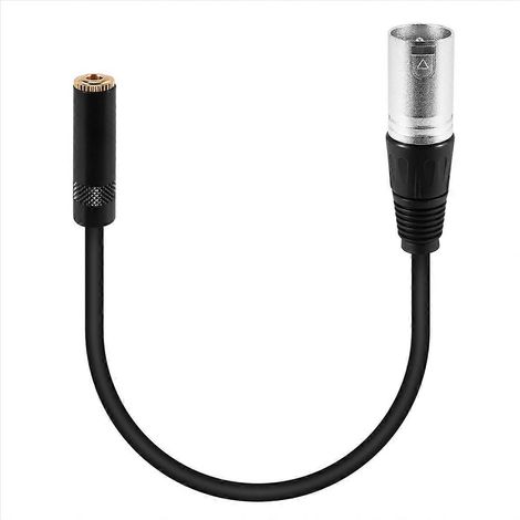 Câble adaptateur XLR mâle 3 broches vers jack 3,5 mm femelle pour micro, connecteur audio pro, compatible enregistrement, home studio, podcast, longueur flexible, qualité robuste, usage direct, sans s (1/5)