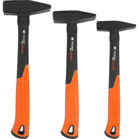 Set mit 3 Teger Extreme 300, 500 und 800 g schweren Schlosserhämmern mit Fiberglasgriff, 3-teilig (1/4)