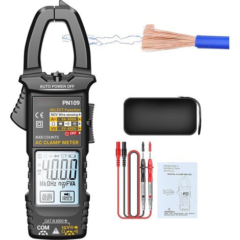 Pince Multimètre Numérique Compacte - Multimètre À Pince Intelligent 4 000 Points Avec Rétroéclairage LCD, Automatique En Mode Intelligent Pour Les Diagnostics Automobiles Et Les Électricie (1/5)