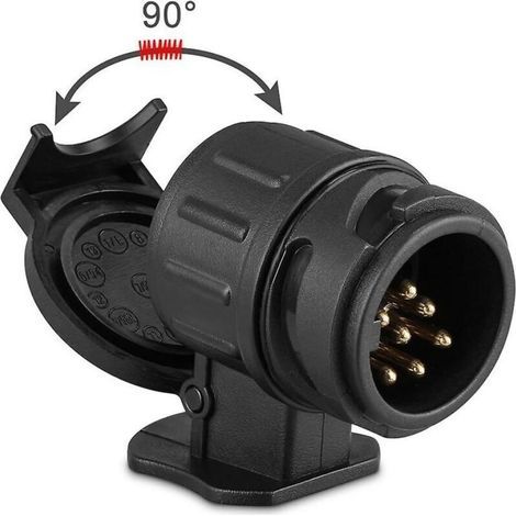 Adaptateur de prise remorque 13 broches vers 7 broches – Version améliorée, compatible voiture, camion, caravane et remorque (1/3)