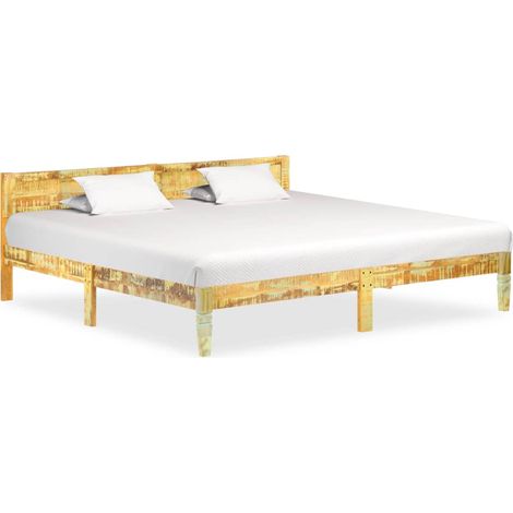 Lit adulte Contemporain Cadre de lit Bois de récupération massif 200x200 cm 15756 (1/5)