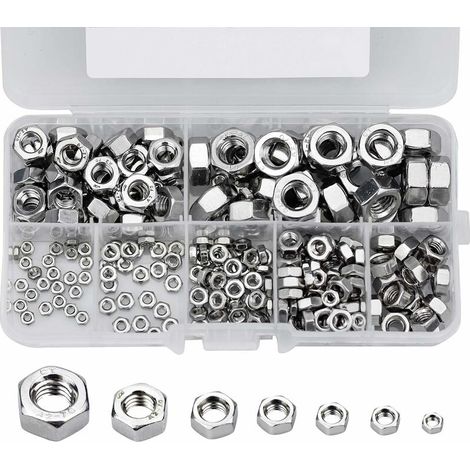 315 Pièces Hexagonal en 304 Acier Inoxydable Frein M2, M2.5, M3, M4, M5, M6, M8 de Blocage Assortiment Kit pour Contre-Ecrou Boulon Visserie ,Lefou (1/5)