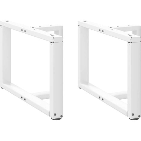 Couchtischbeine T-Form 2 Stk. Weiß 60x25x(42-43) cm Stahl