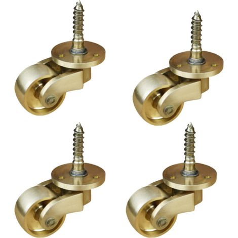 roulettes 4X roulettes pivotantes, roulettes pour Meubles en Laiton, roulettes de Transport, roulettes pivotantes, roulement Silencieux, pour Meubles, appareils & équipements, Petites Mini