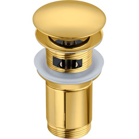 Balneo Bonde clic-clac avec trop-plein, pour lavabo, finition gold, laiton (1/5)