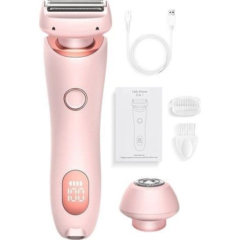 Elektrischer 2-in-1-Rasierer für Frauen, Silky Glide Pro Rasierer zur Rasur von Beinen, Armen, Achseln und Gesicht. (1/5)