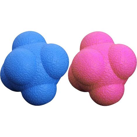 Balle de réaction,Boule d'agilité hexagonale pour l'amélioration de l'entraînement de la réaction Main-Eyer et du réflexe de Coordination,Peut améliorer la Concentration des Adultes (2 pièces) (1/5)