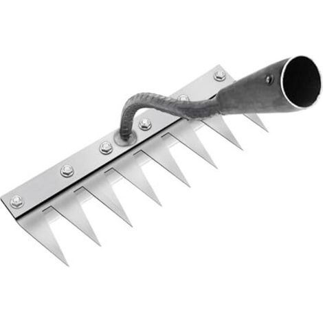 Multifunctional Metal Weeding Rake, 8-Tine Garden Rake, Portable Garden Rake for Weeding, Garden Tool for Weeding/Loosening/Sowing (Handle Not Included) 8 Teeth (1/4)