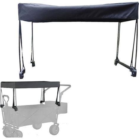Housse pliable pour chariot (avec cadre) 88 x 48 cm - Protection contre la pluie et le soleil - Convient au transport de chariots et de diables - Noir (1/5)