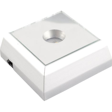 Socle carré pour lampe LED destiné aux statues en acrylique cristal, couleur argentée (1/5)