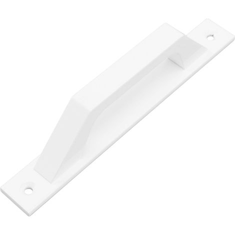 Poignée de porte coulissante en métal électroplaqué, style porte de grange, avec vis de fixation, blanche (1/5)