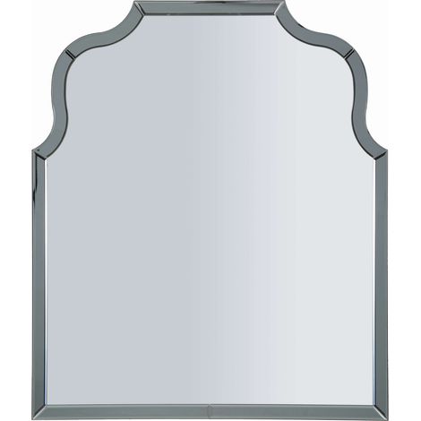 Specchio Dabaka, Cornice Sagomata, Forma Rettangolare, Tipologia a Parete, 85x100h cm Argento