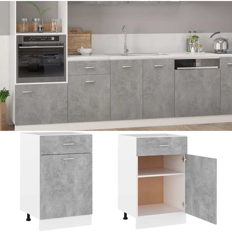 Maison Exclusive - Armadio Inferiore Cassetto “Lyon” Grigio Cemento 50x46x81,5 (1/5)