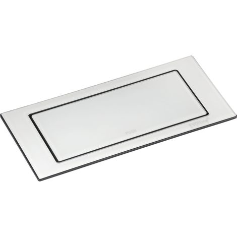EVOline Backflip Steckdose - versenkbare Steckdose 2 fach mit USB-C Charger, Kunststoff / Glas weiß matt