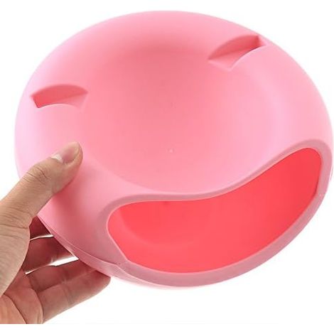 Plateau multifonction à double compartiment pour fruits secs avec support pour téléphone portable, graines et en-cas (rose) (1/5)