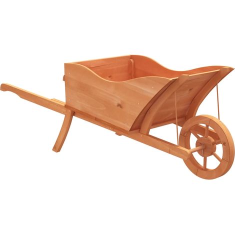Fioriera a Carriola 128x45,5x43 cm in Legno Massello di Abete vidaXL