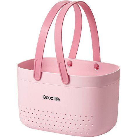 Panier de bain rose, modèle standard, 25×17×14,5 cm, panier de transport en plastique pour articles de bain et rangement (1/2)