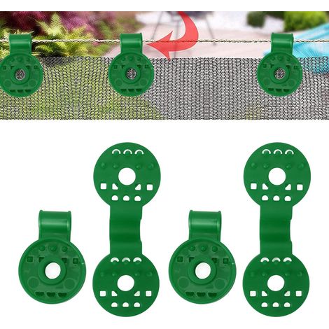 Befestigungsclips für Sonnensegel [50 Stück] UV-beständige Polyethylen-Kunststoff-Quadratclips 100 mm für Garten und Landwirtschaft Grün (1/5)