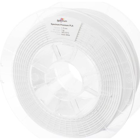 Spectrum Filaments 80042 PLA Premium Filamento per stampante 3D Plastica PLA 1.75 mm 1000 g bianco artico, Bianco 1 pz. (1/4)