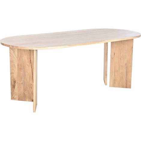 table de salle à manger en acacia style scandinave épuré - bois naturel clair chaleureux (1/5)